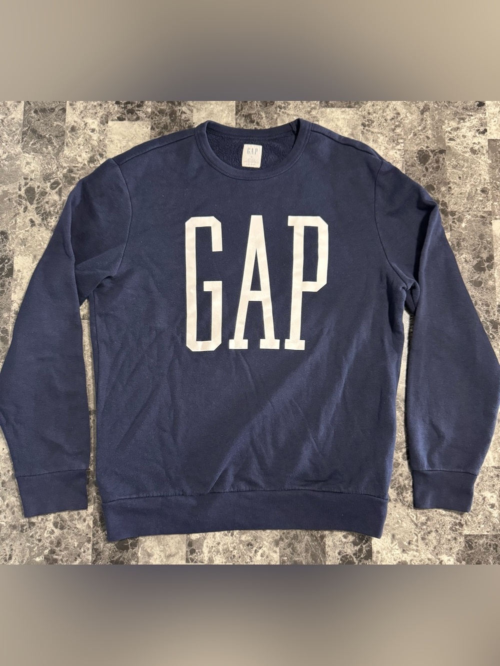 GAP Navy Blue Crewneck Sweatshirt with White Logo
